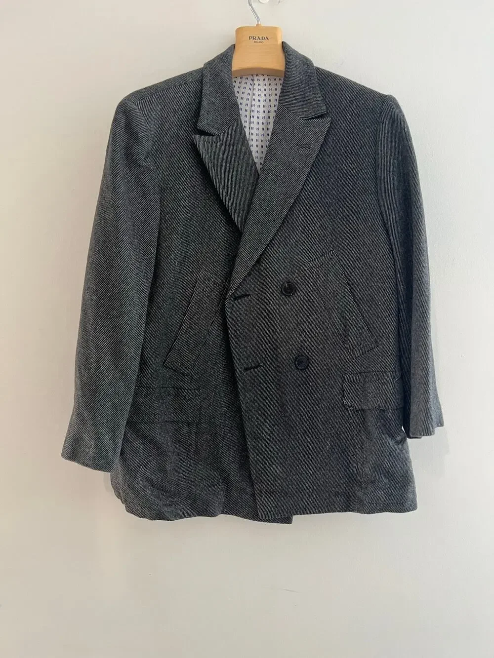 Hadleigh’s Double Breasted Cashmere Men’s Coat Gray Size 56 JP JL